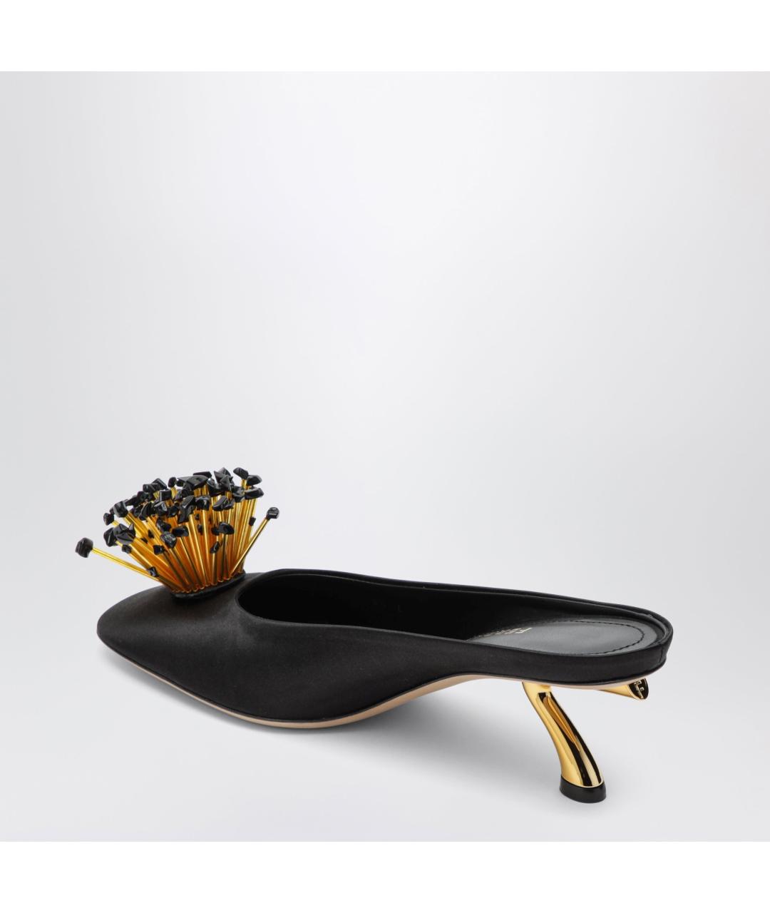 FERRAGAMO Черные текстильные мюли, фото 2