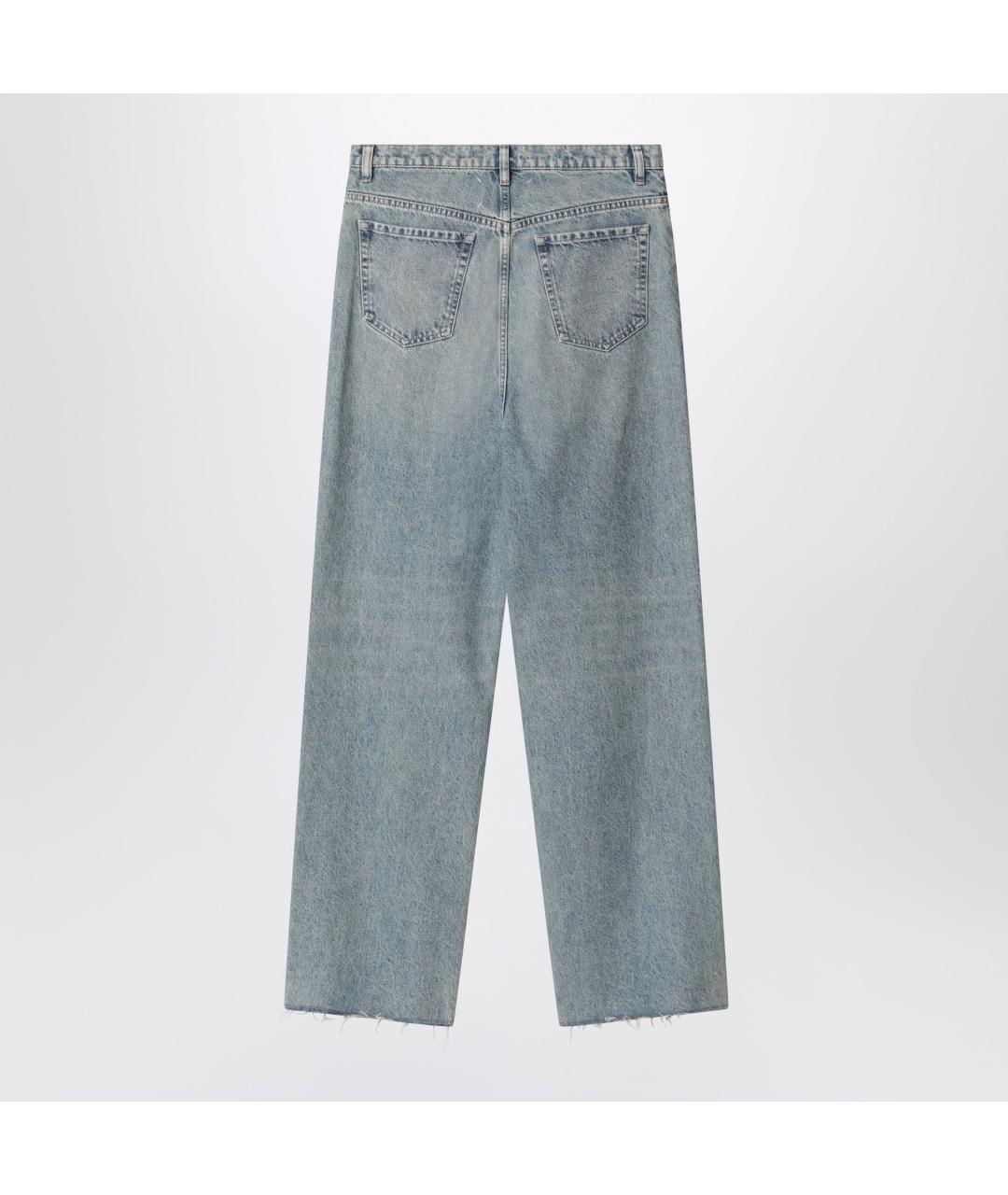 MAISON MARGIELA Голубые хлопковые прямые джинсы, фото 2