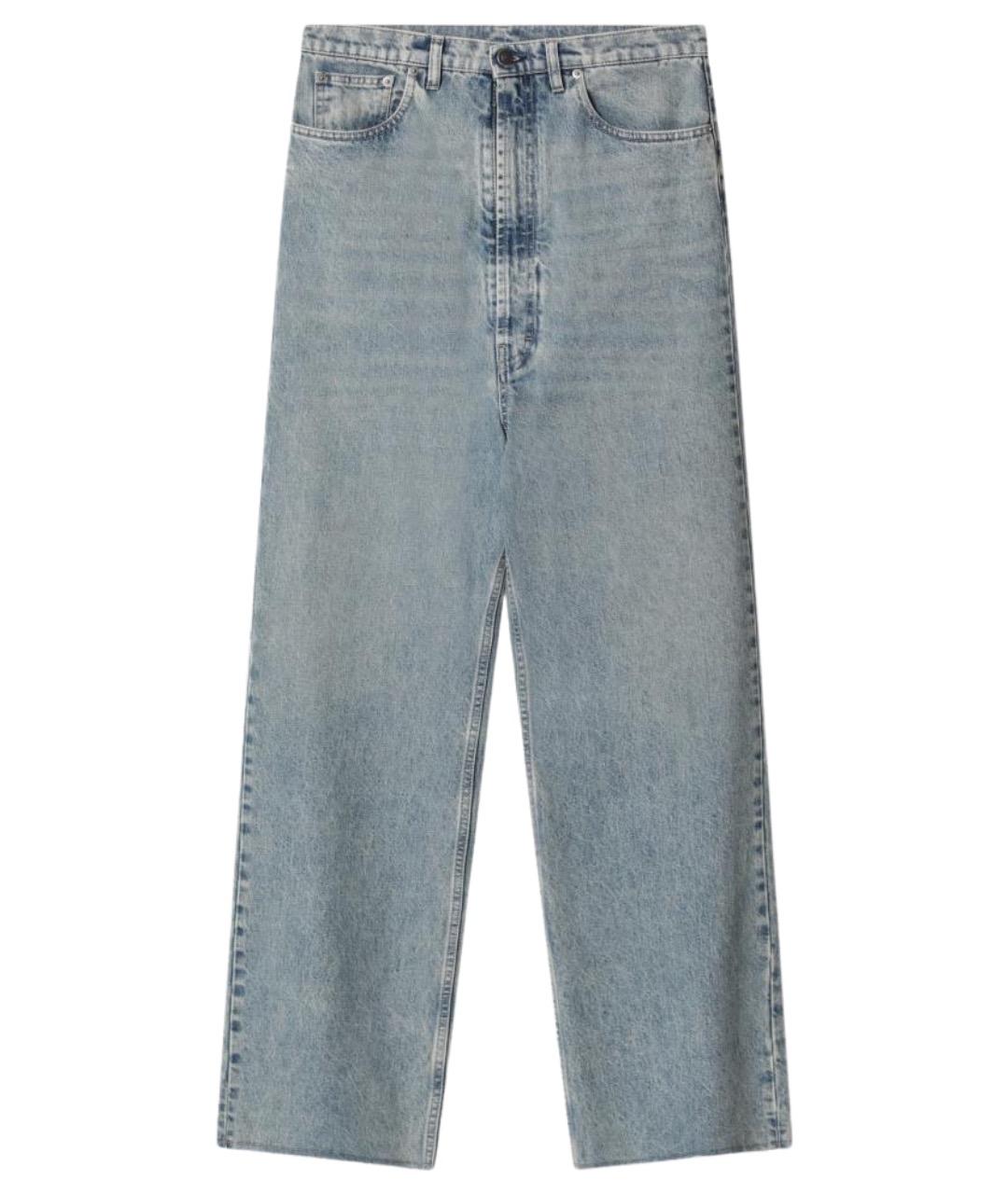 MAISON MARGIELA Голубые хлопковые прямые джинсы, фото 1