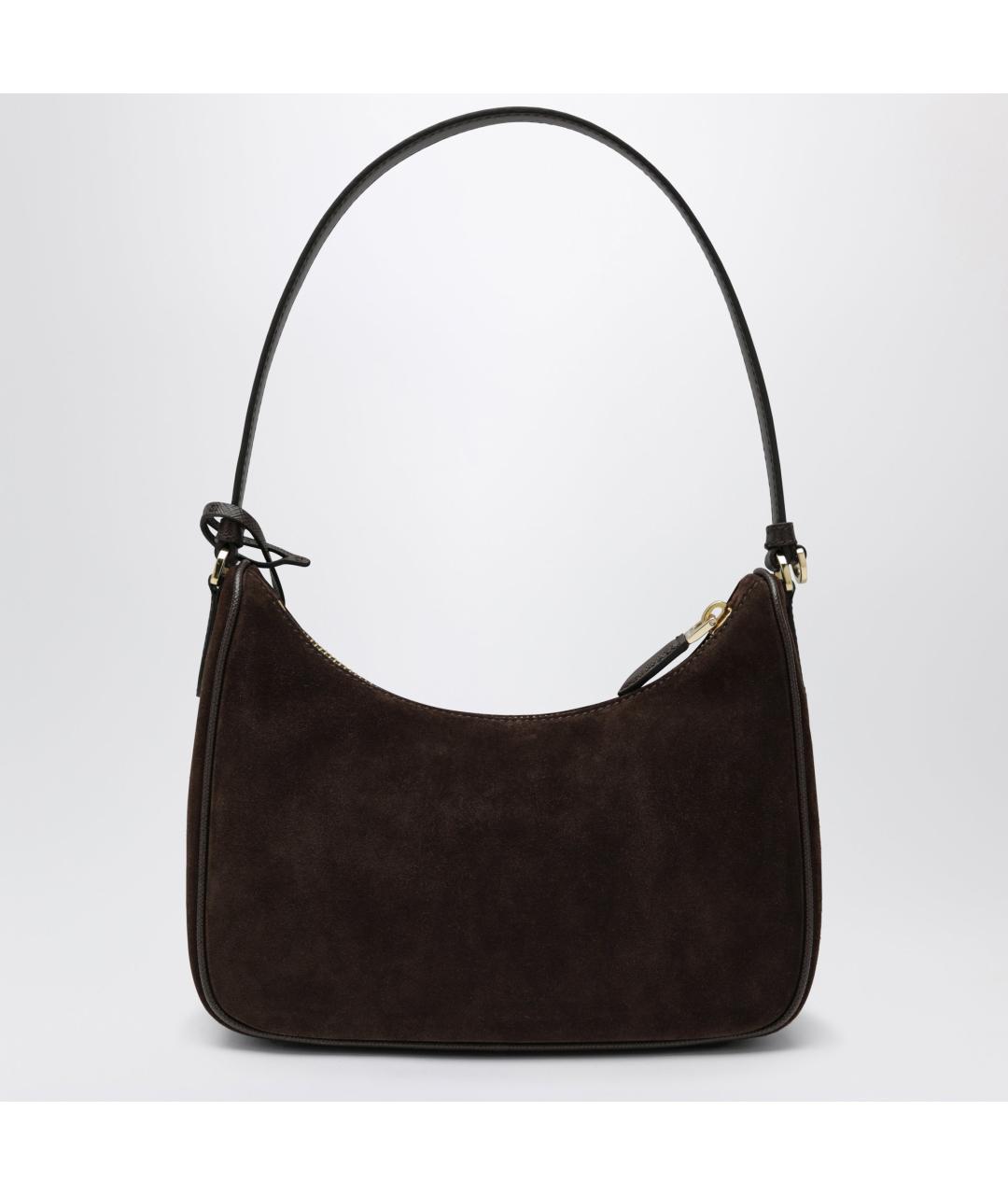 PRADA Коричневая замшевая сумка с короткими ручками, фото 2