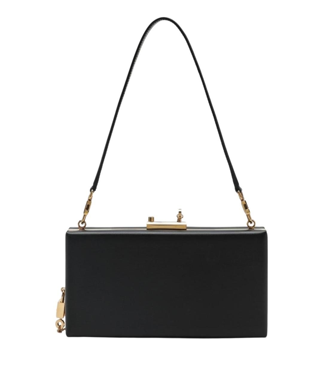 DOLCE&GABBANA Черная кожаная сумка через плечо, фото 2