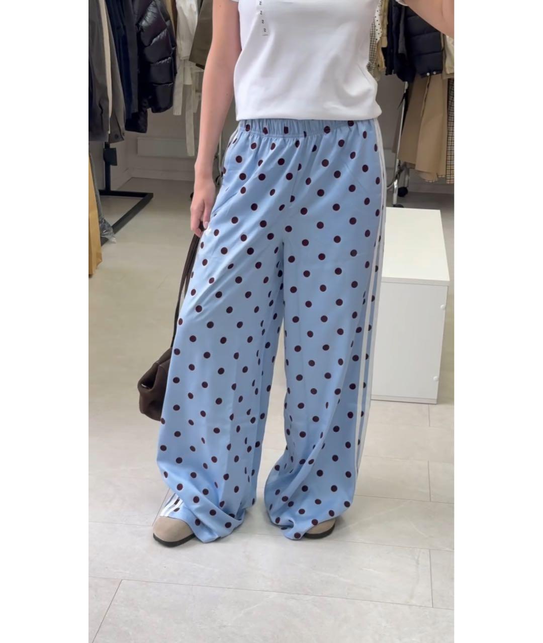 ADIDAS Голубые полиэстеровые спортивные брюки и шорты, фото 4