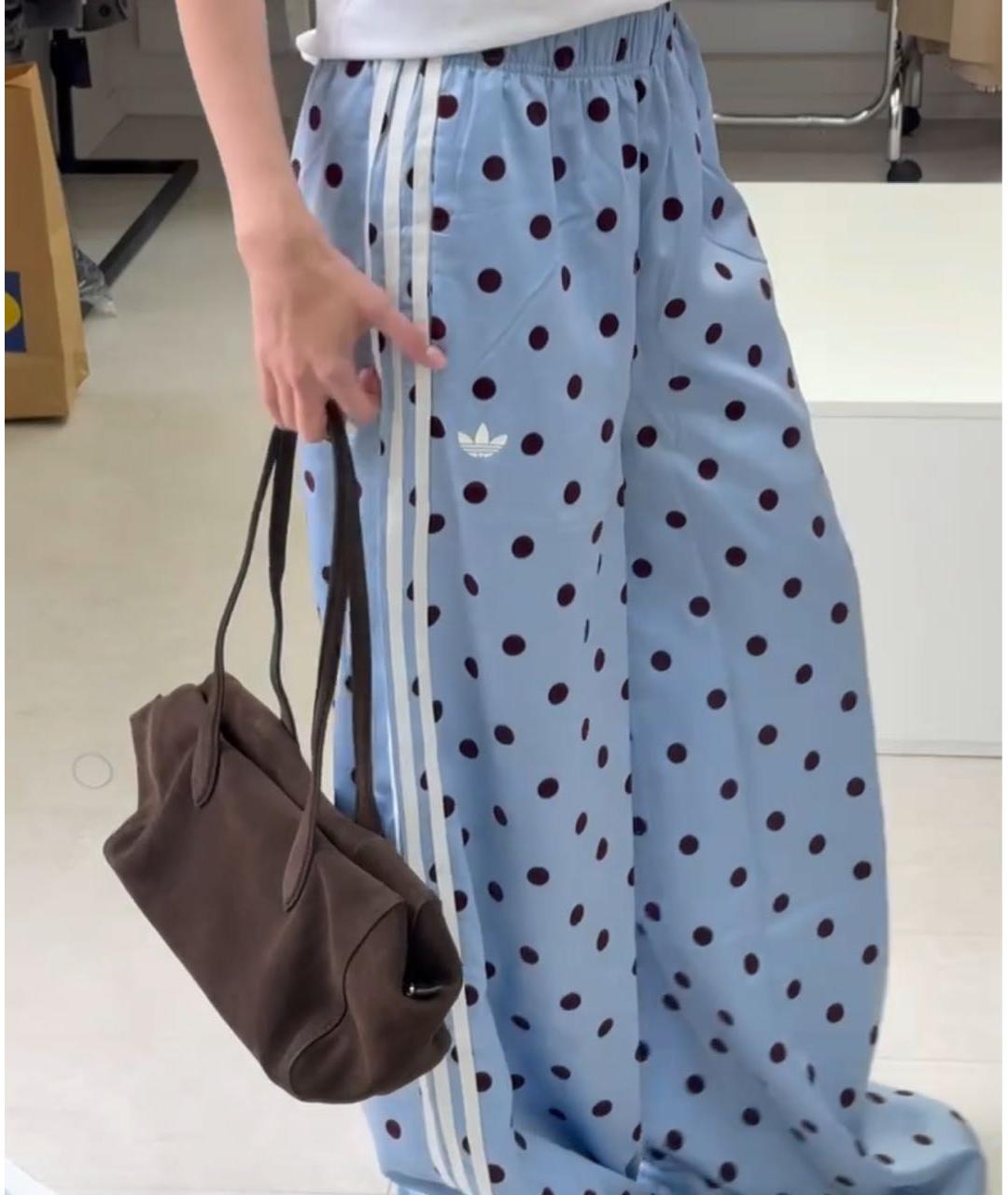 ADIDAS Голубые полиэстеровые спортивные брюки и шорты, фото 2