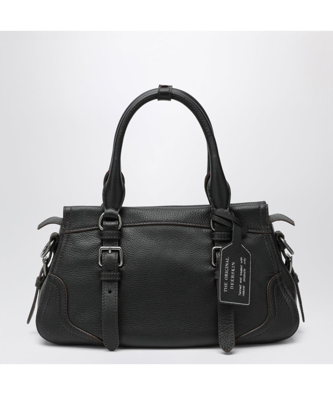 PRADA Черная кожаная сумка с короткими ручками, фото 2