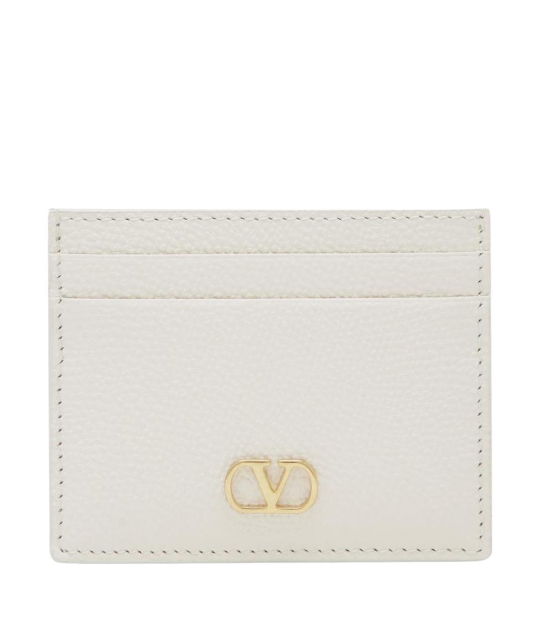 VALENTINO Белый кожаный кардхолдер, фото 1