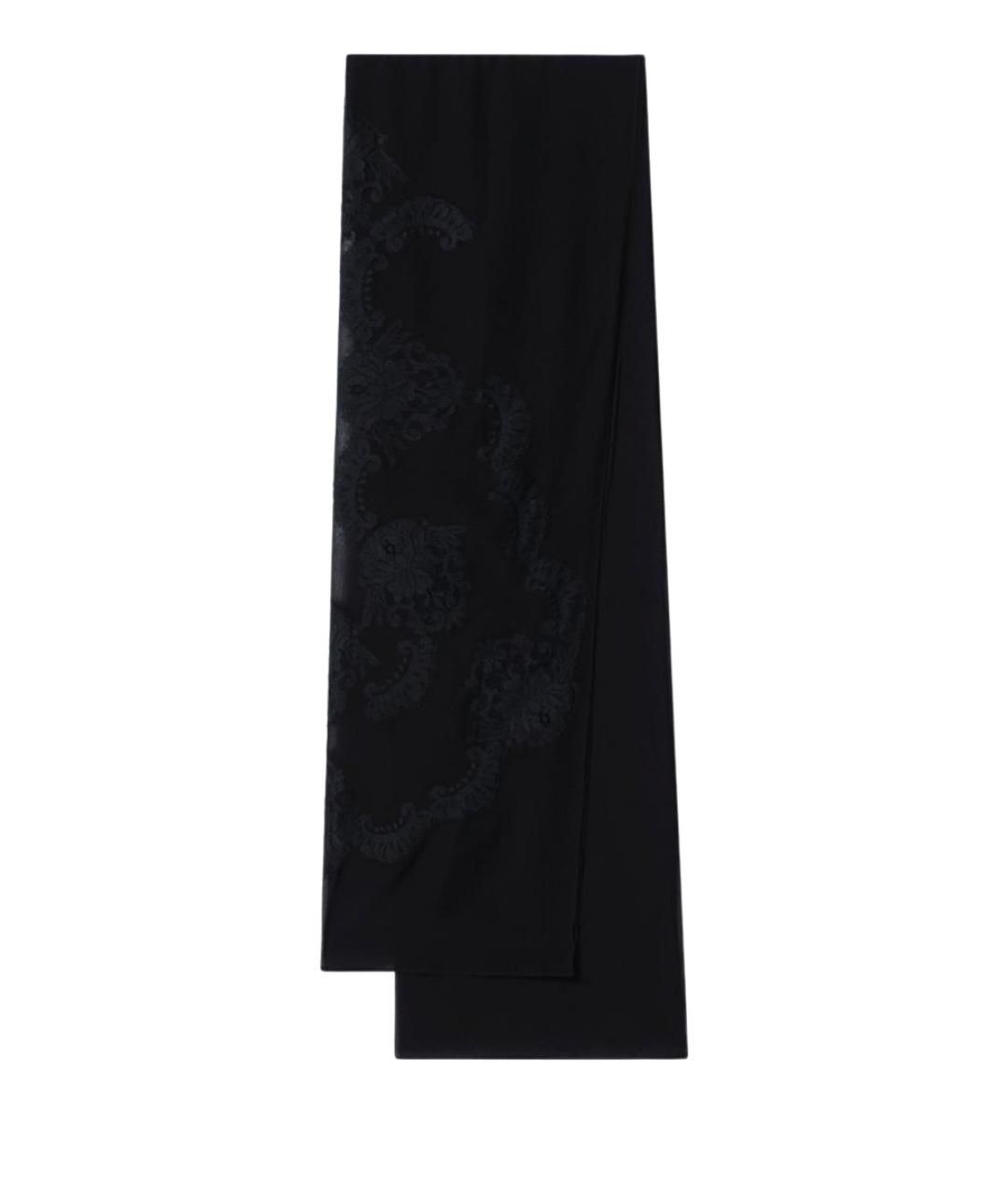 DOLCE&GABBANA Черный шелковый шарф, фото 1
