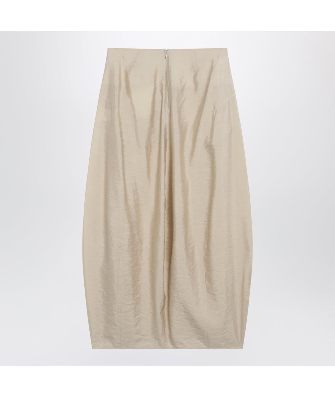 TOTEME Бежевая шелковая юбка миди, фото 3