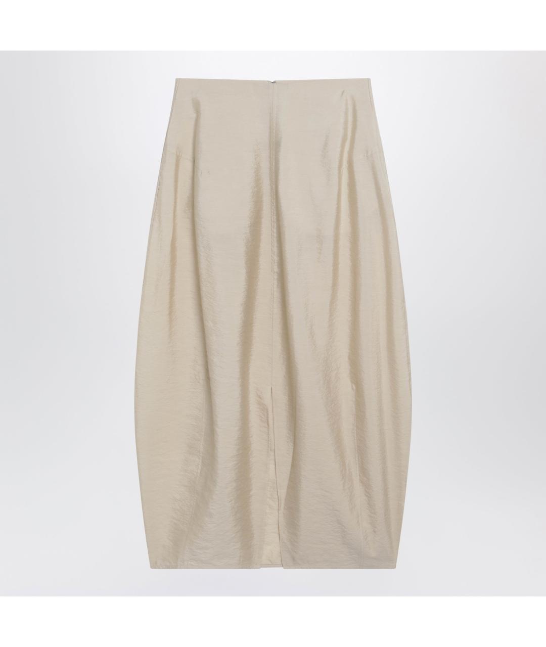 TOTEME Бежевая шелковая юбка миди, фото 2