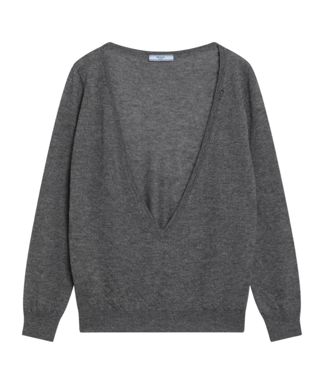 PRADA Серый кашемировый джемпер / свитер, фото 1