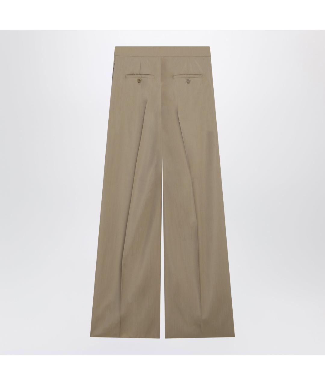 MAX MARA Бежевые хлопковые прямые брюки, фото 2