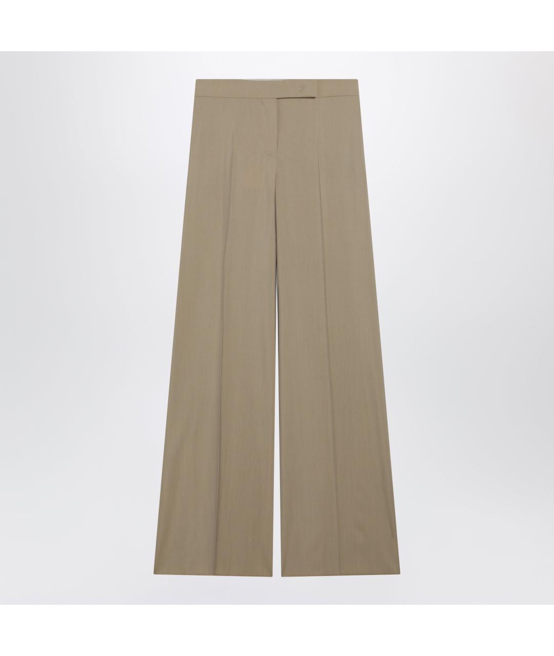 MAX MARA Бежевые хлопковые прямые брюки, фото 3