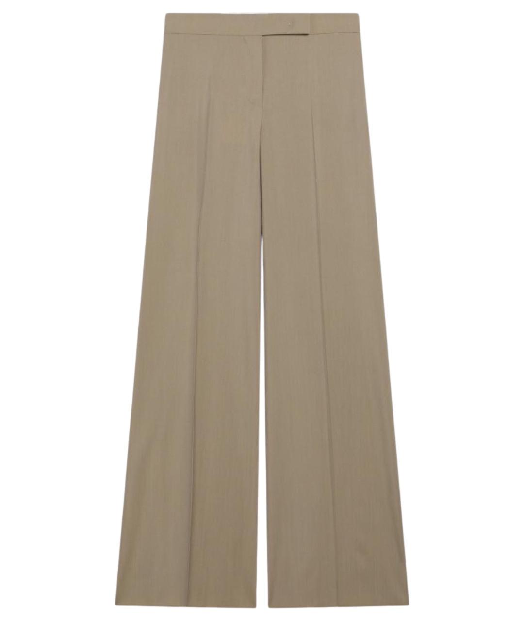 MAX MARA Бежевые хлопковые прямые брюки, фото 1