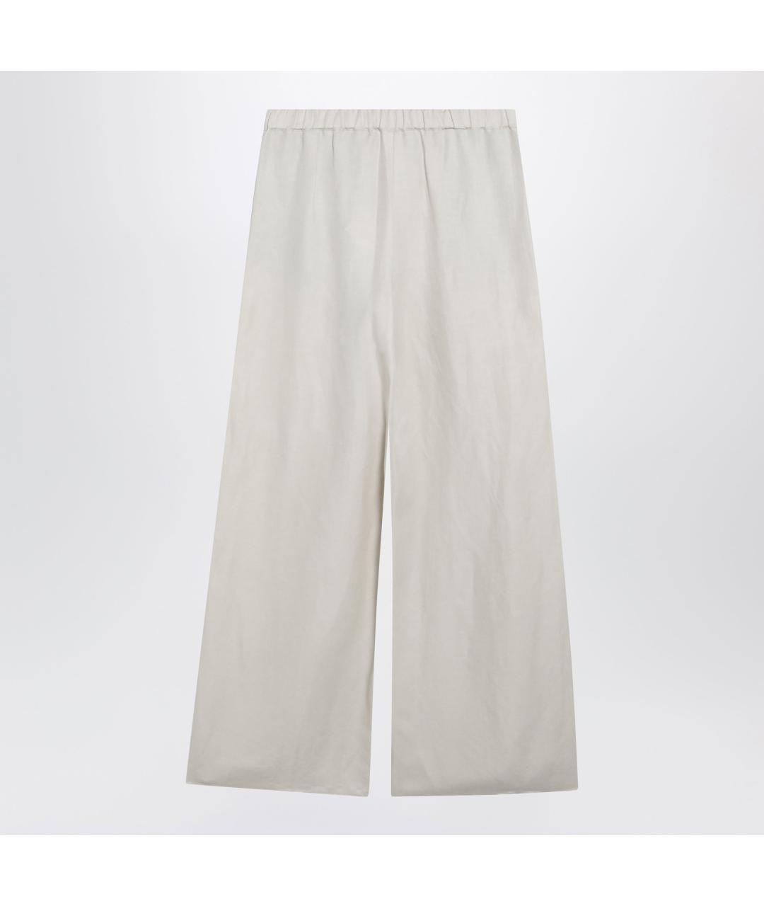 MAX MARA Бежевые шелковые прямые брюки, фото 2