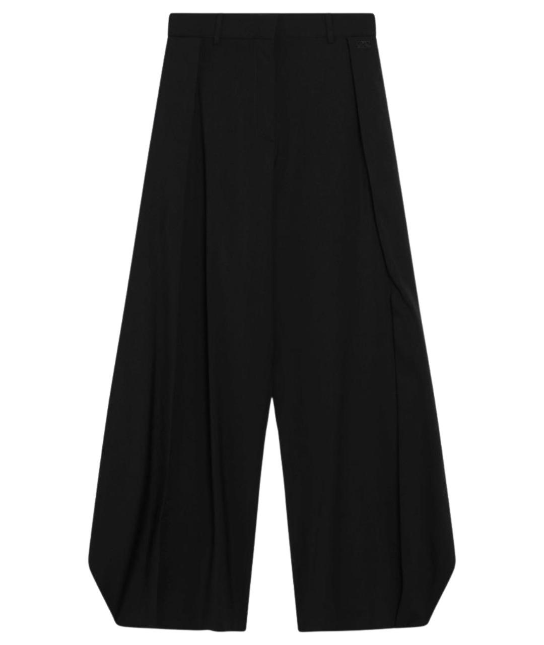 LOEWE Черные шерстяные прямые брюки, фото 1