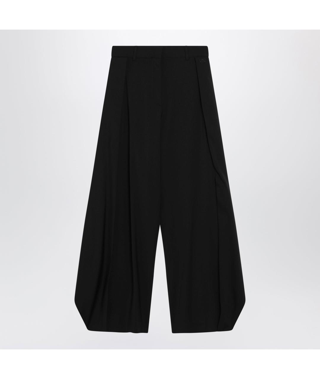 LOEWE Черные шерстяные прямые брюки, фото 2