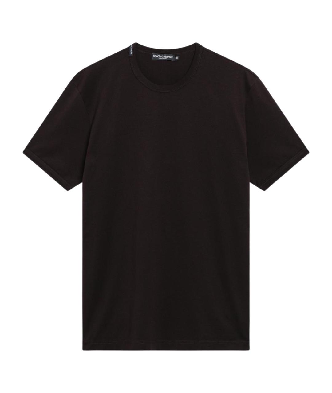 DOLCE&GABBANA Коричневая хлопковая футболка, фото 1