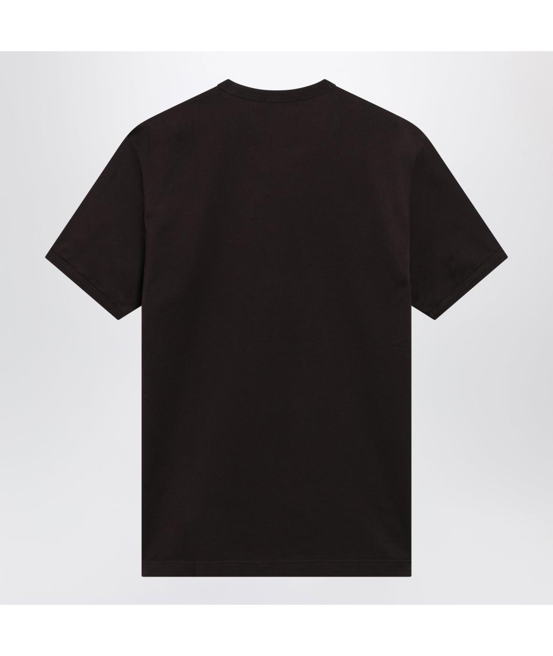 DOLCE&GABBANA Коричневая хлопковая футболка, фото 2