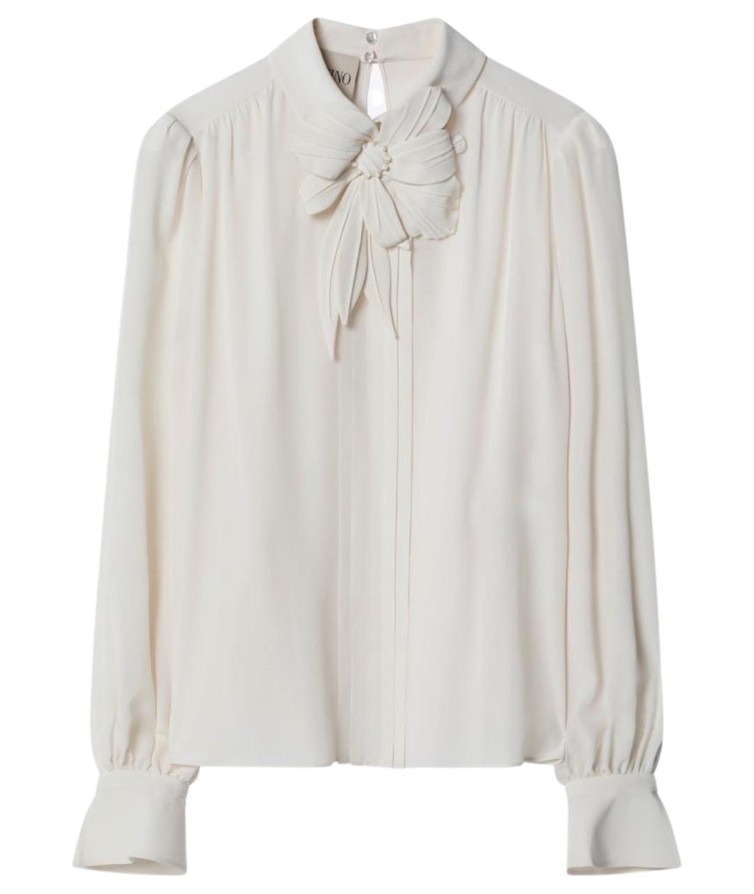 VALENTINO Бежевая шелковая блузы, фото 1