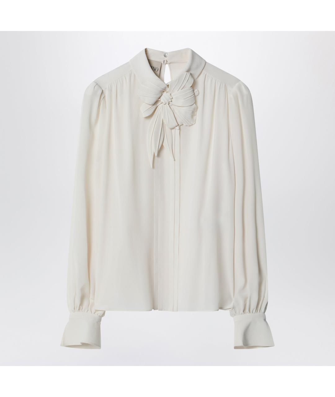 VALENTINO Бежевая шелковая блузы, фото 3
