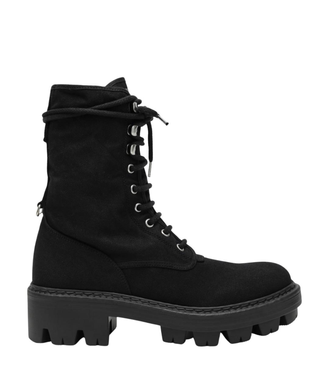 PRADA Черные текстильные ботинки, фото 1