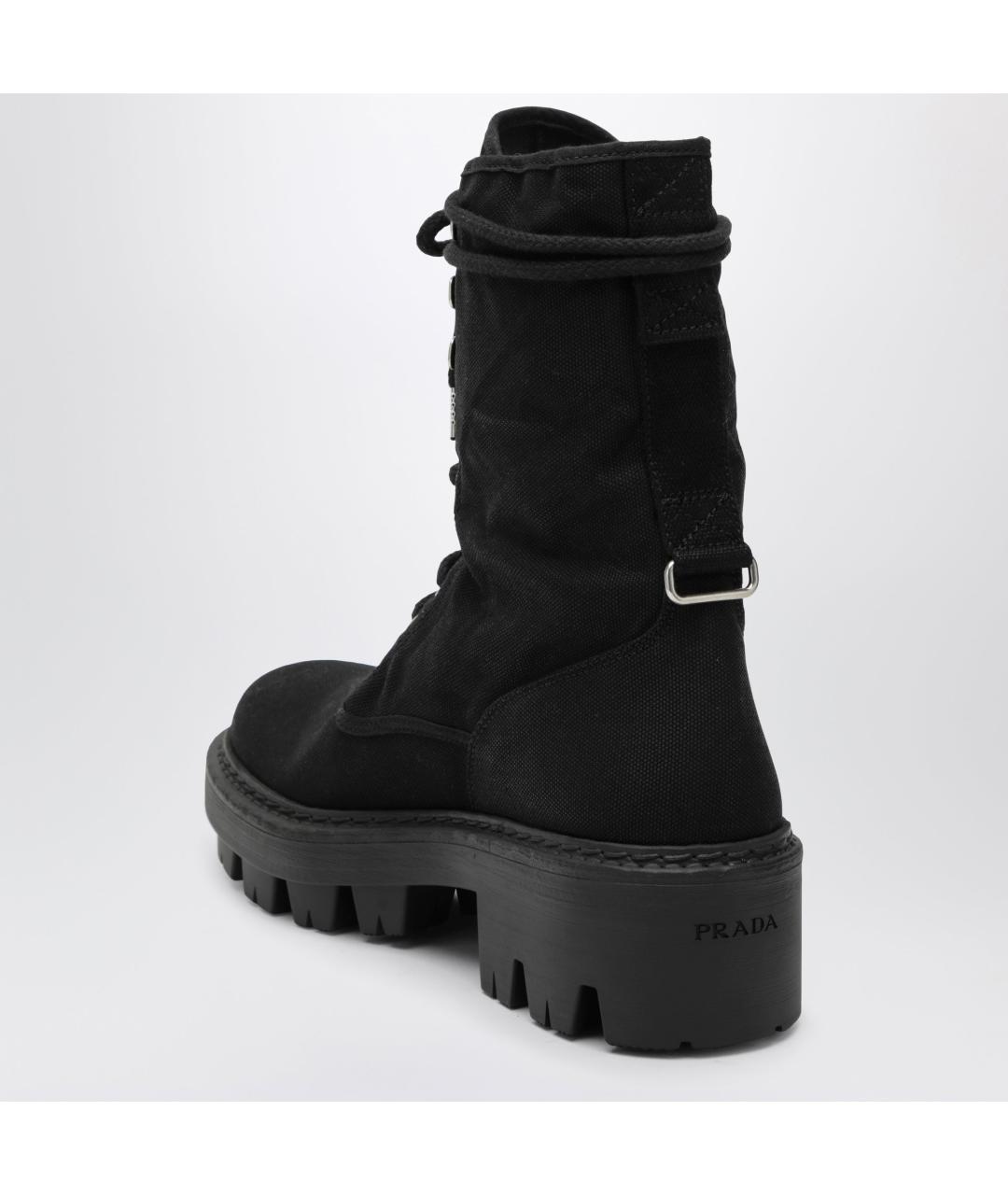 PRADA Черные текстильные ботинки, фото 2