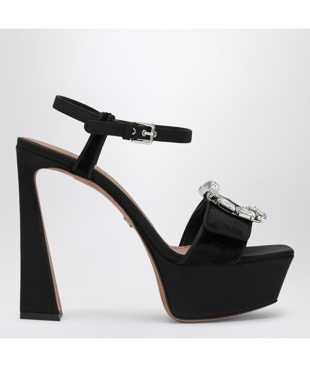 DOLCE&GABBANA Черные синтетические босоножки, фото 3