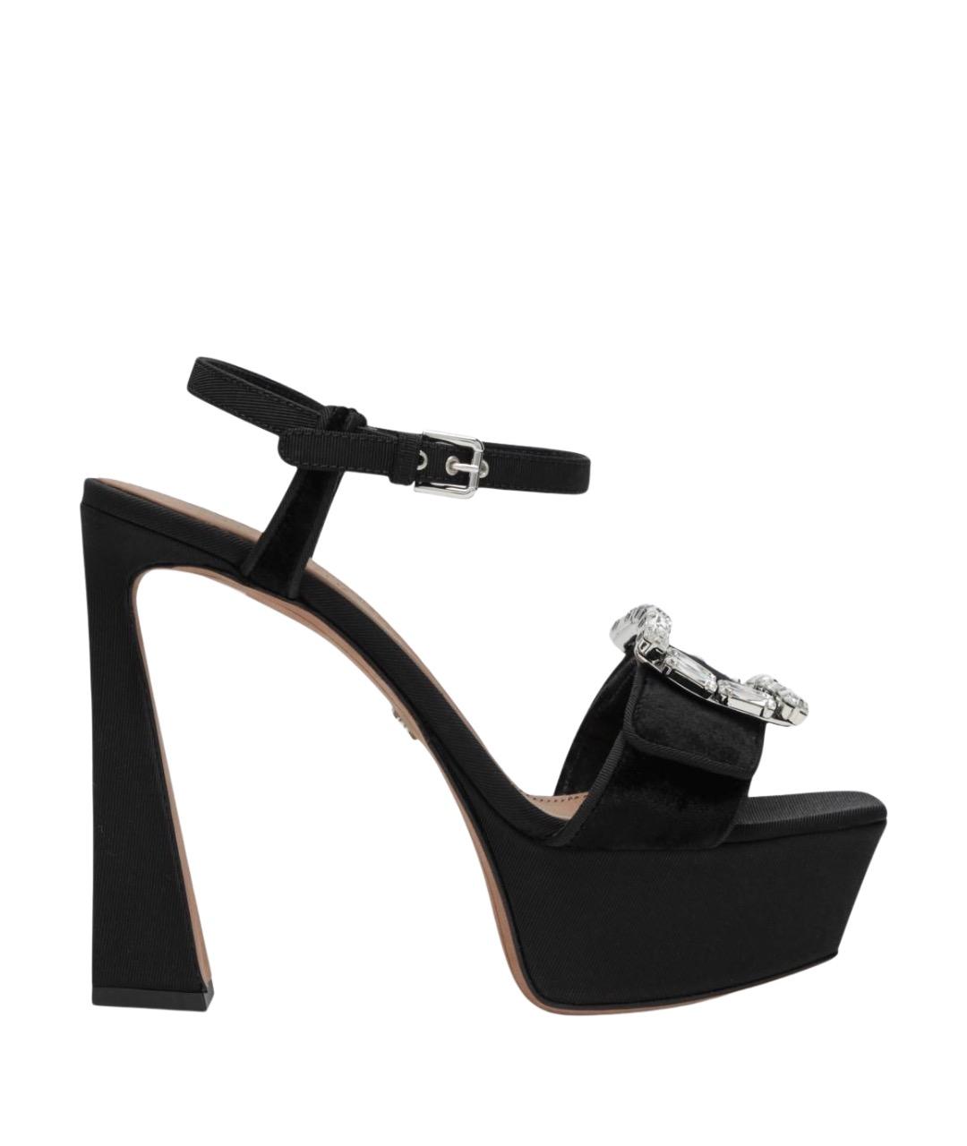 DOLCE&GABBANA Черные синтетические босоножки, фото 1