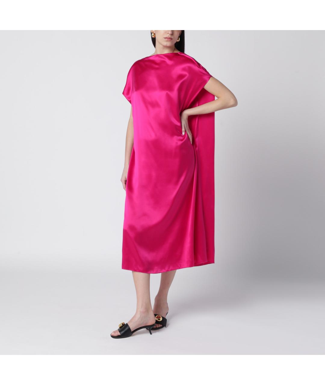 DRIES VAN NOTEN Розовое шелковое повседневное платье, фото 3