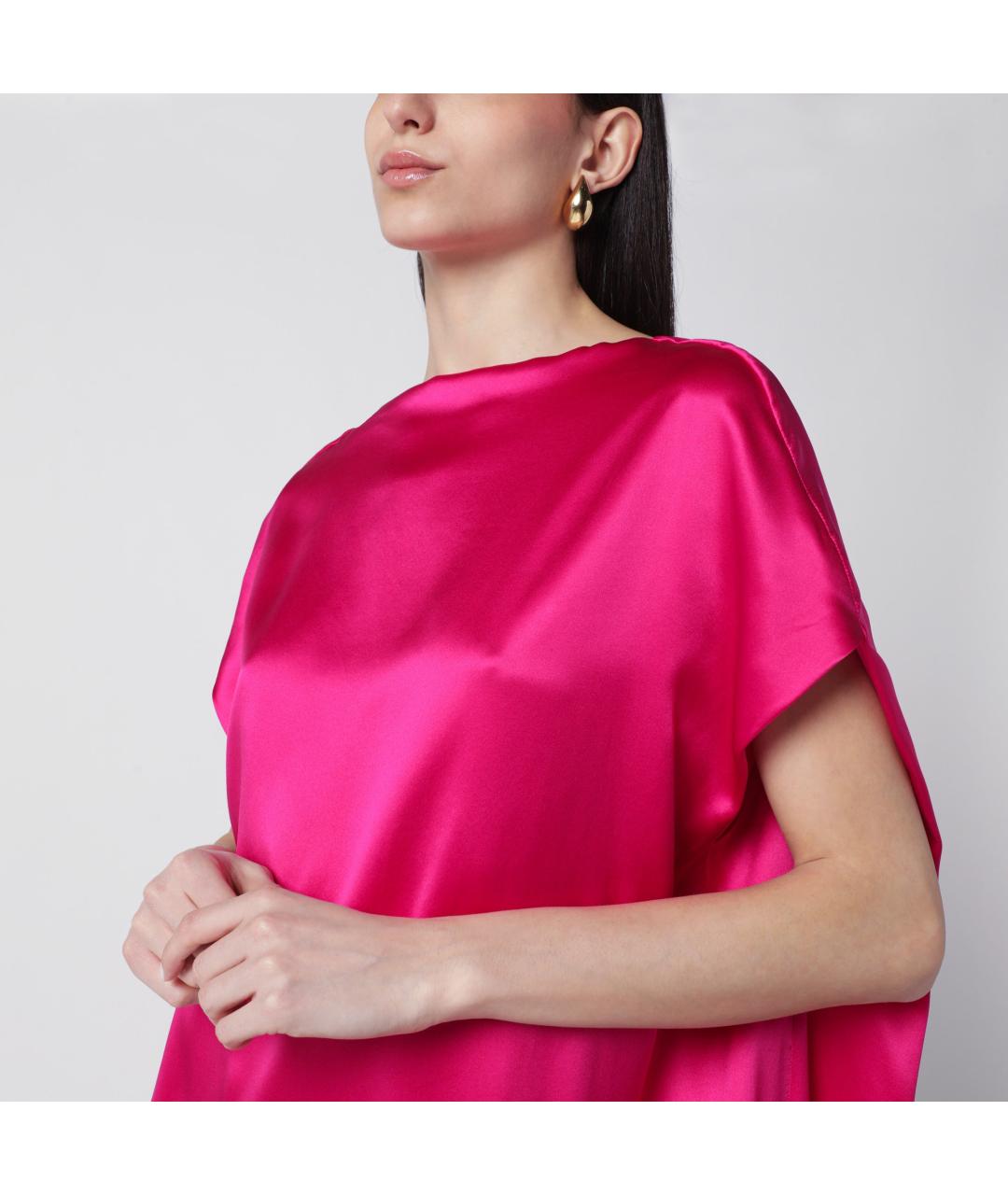 DRIES VAN NOTEN Розовое шелковое повседневное платье, фото 2