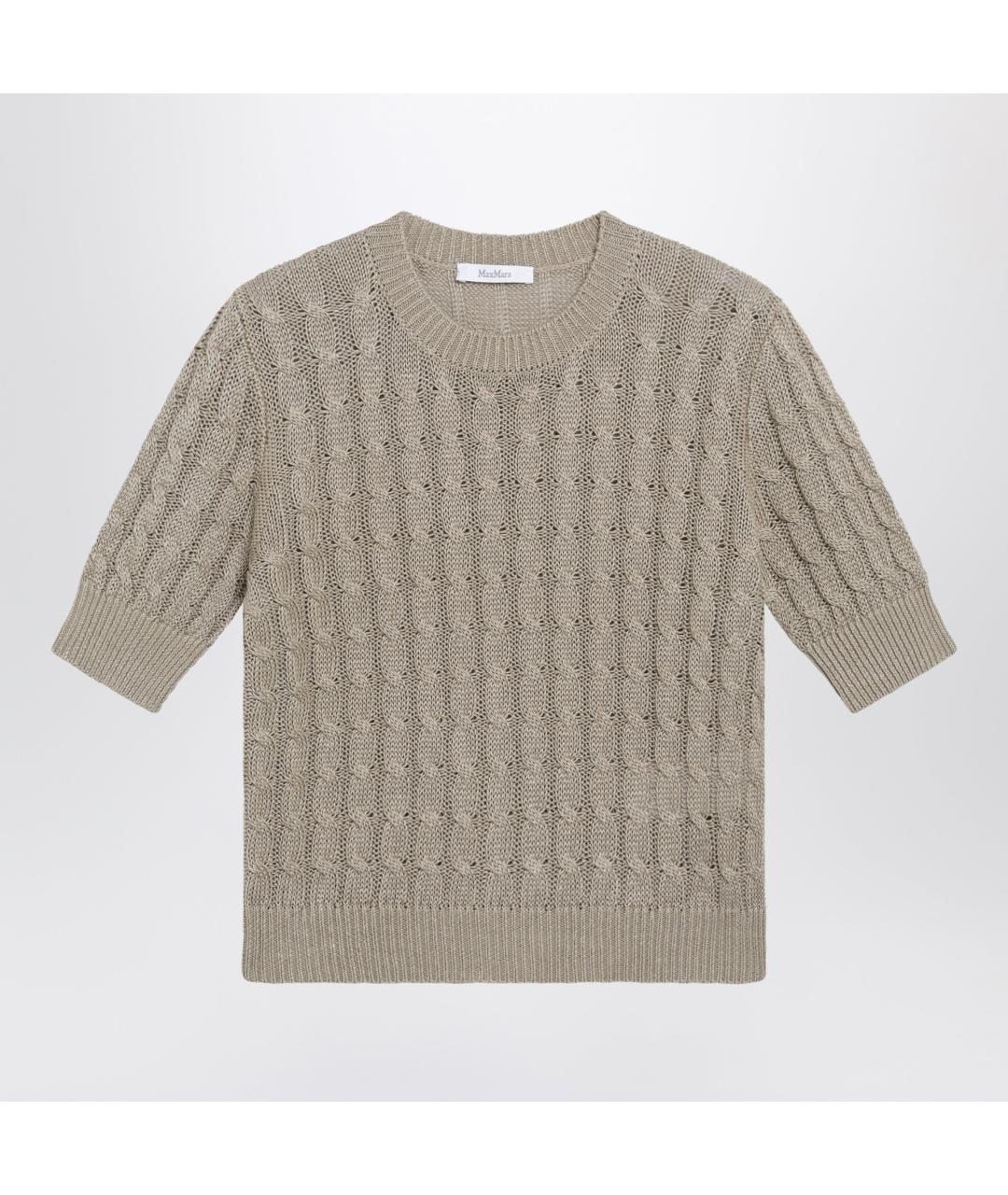 MAX MARA Коричневый льняной джемпер / свитер, фото 3
