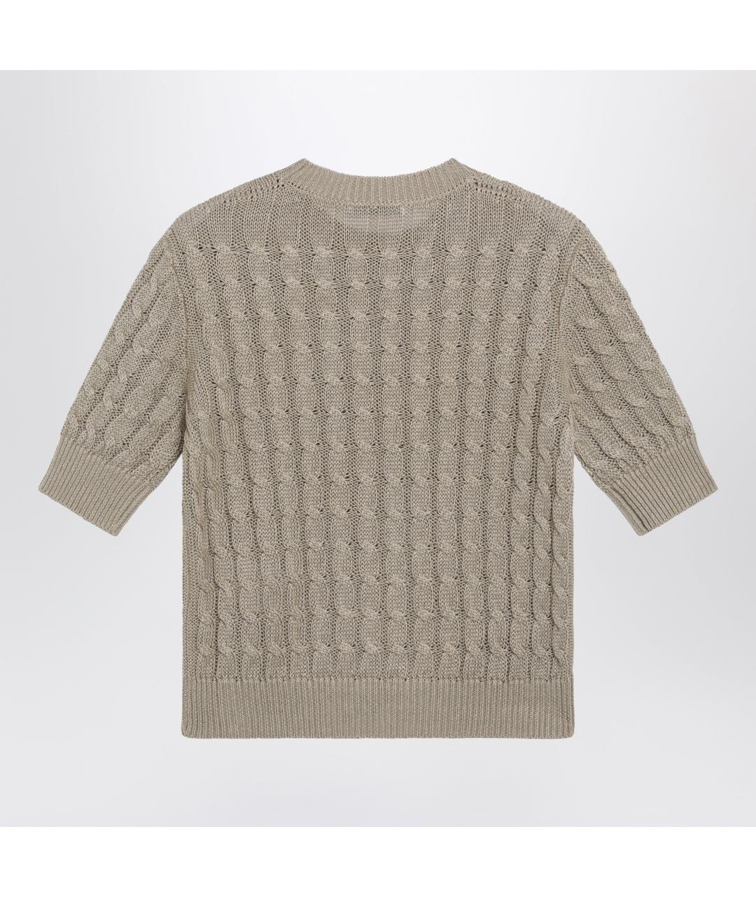 MAX MARA Коричневый льняной джемпер / свитер, фото 2