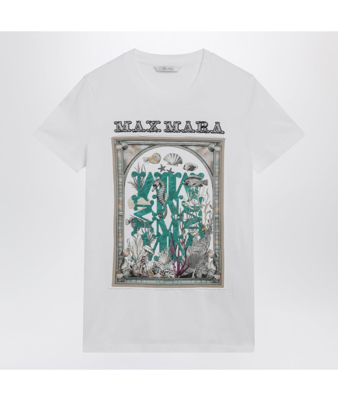 MAX MARA Белая хлопковая футболка, фото 3
