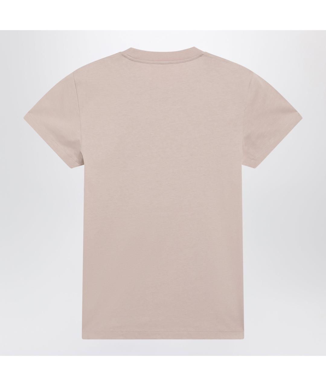 MONCLER Розовая хлопковая футболка, фото 2