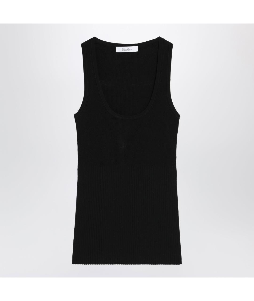 MAX MARA Черная хлопковая майка, фото 3