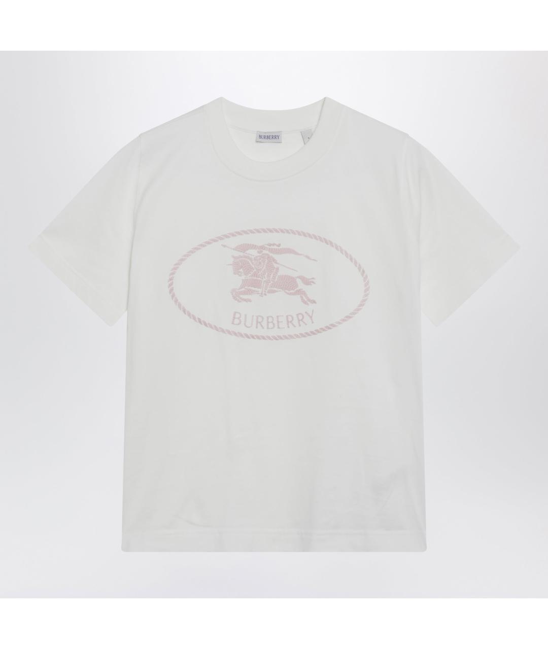 BURBERRY Белая хлопковая футболка, фото 3