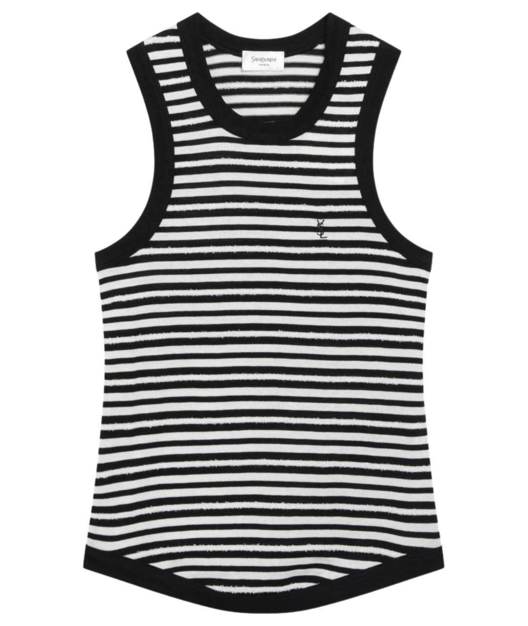 SAINT LAURENT Черная хлопковая майка, фото 1