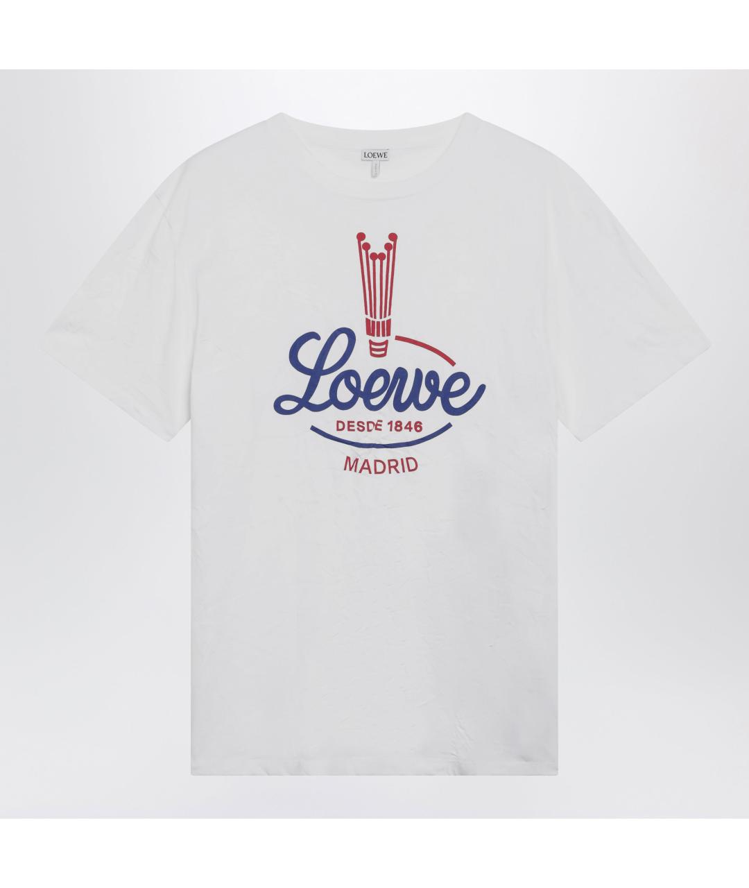 LOEWE Белая хлопковая футболка, фото 3