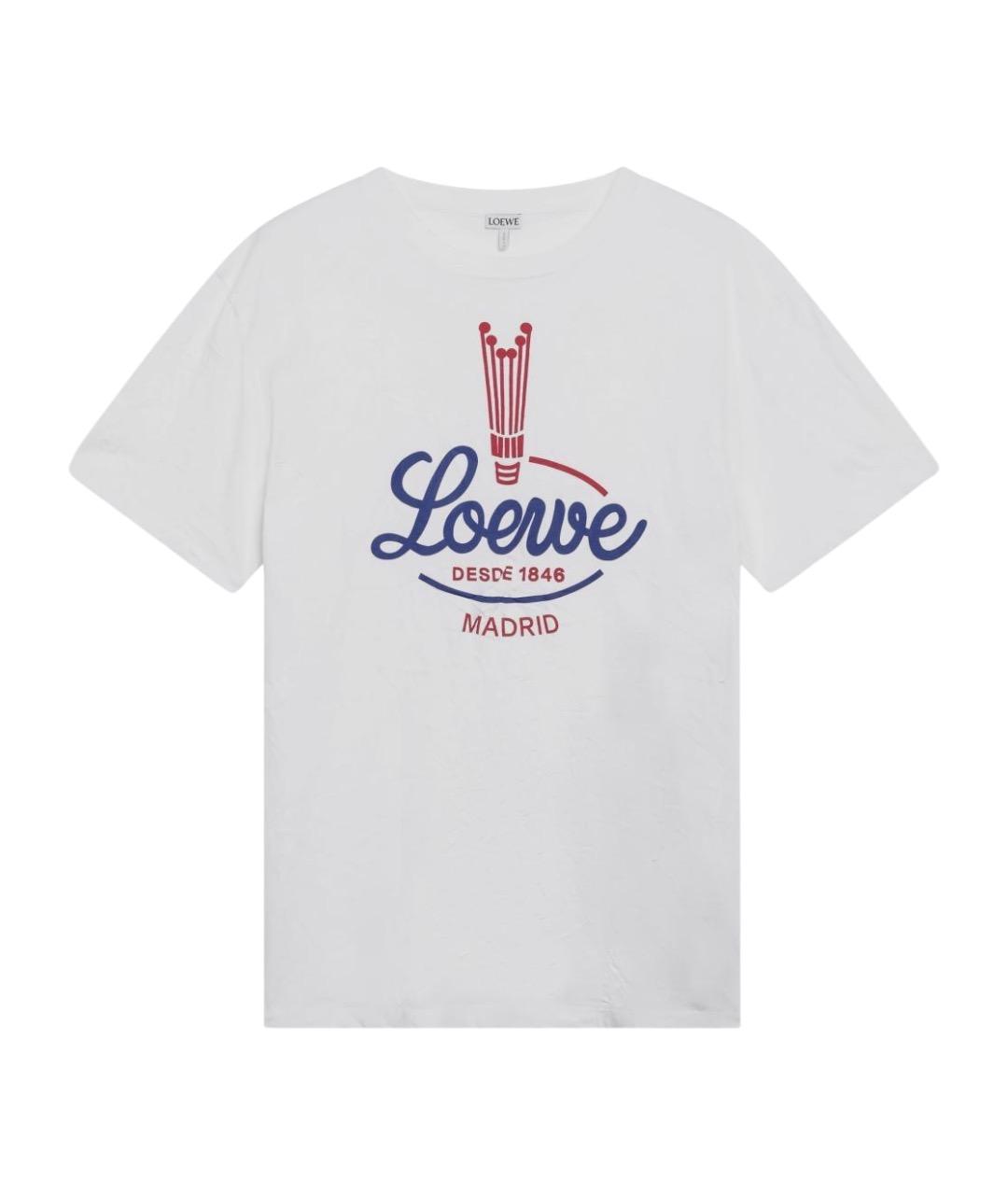 LOEWE Белая хлопковая футболка, фото 1