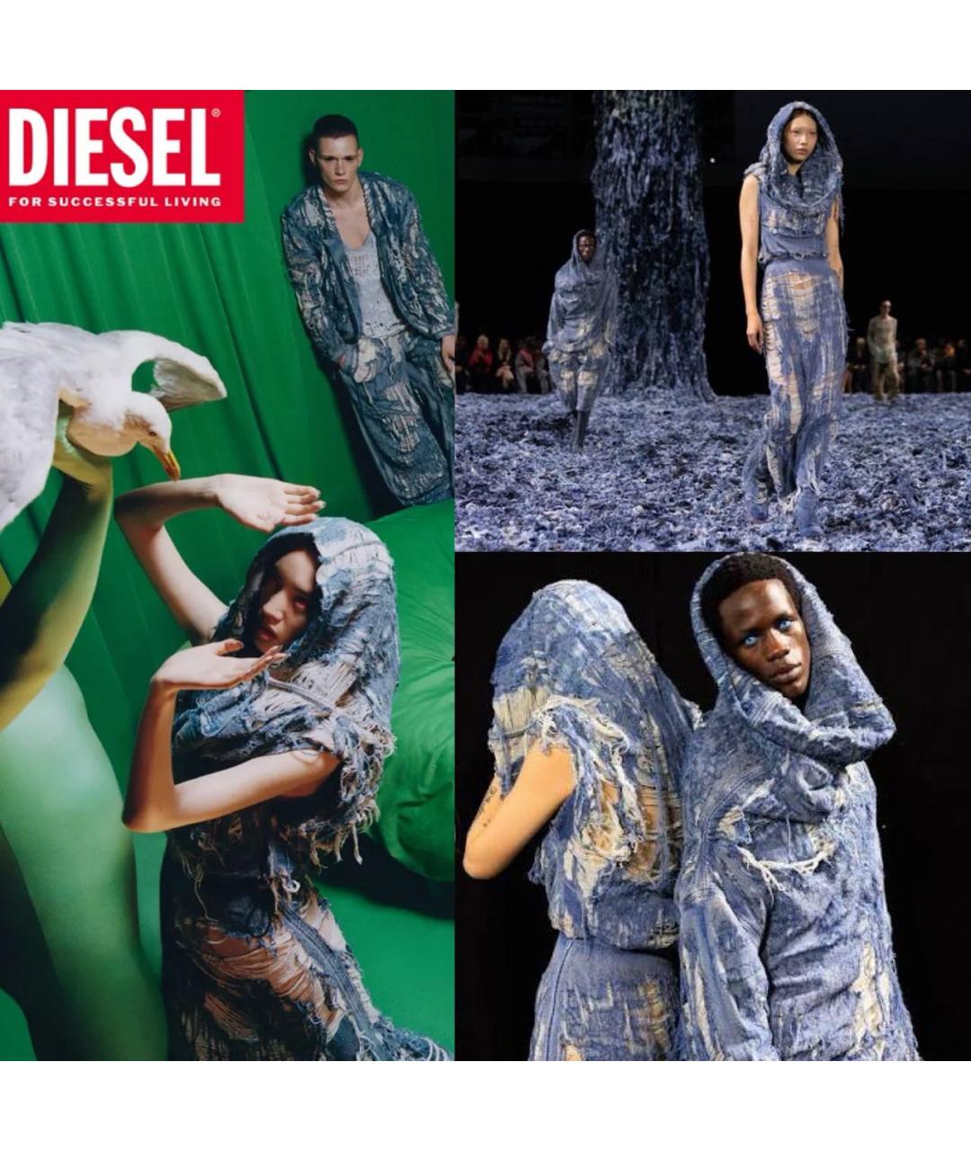 DIESEL Голубая хлопко-эластановая майка, фото 7