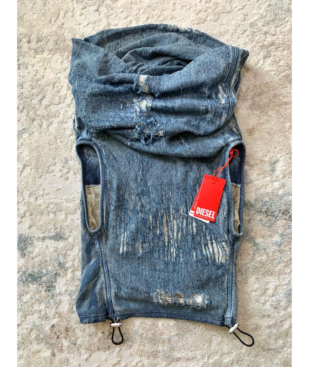 DIESEL Голубая хлопко-эластановая майка, фото 5