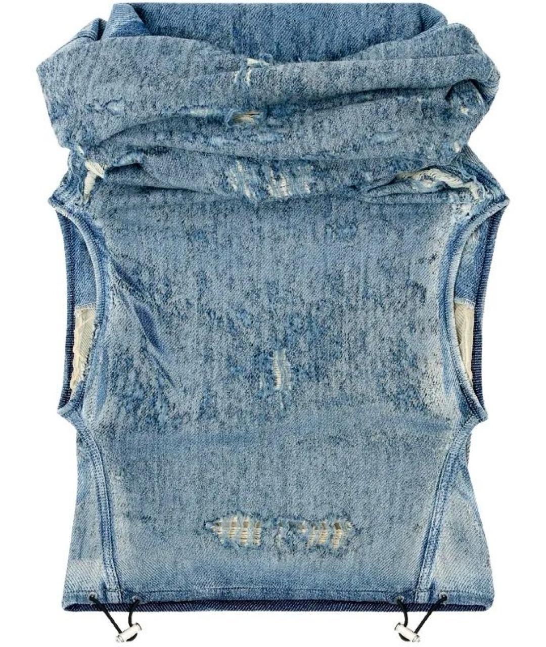 DIESEL Голубая хлопко-эластановая майка, фото 1