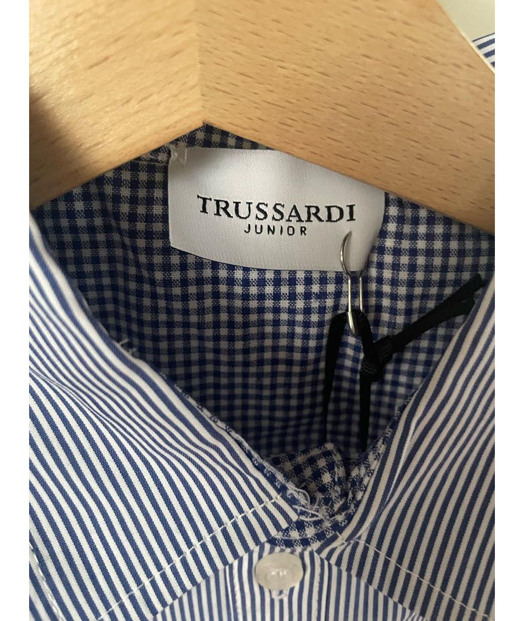 TRUSSARDI Синяя хлопковая детская рубашка, фото 3