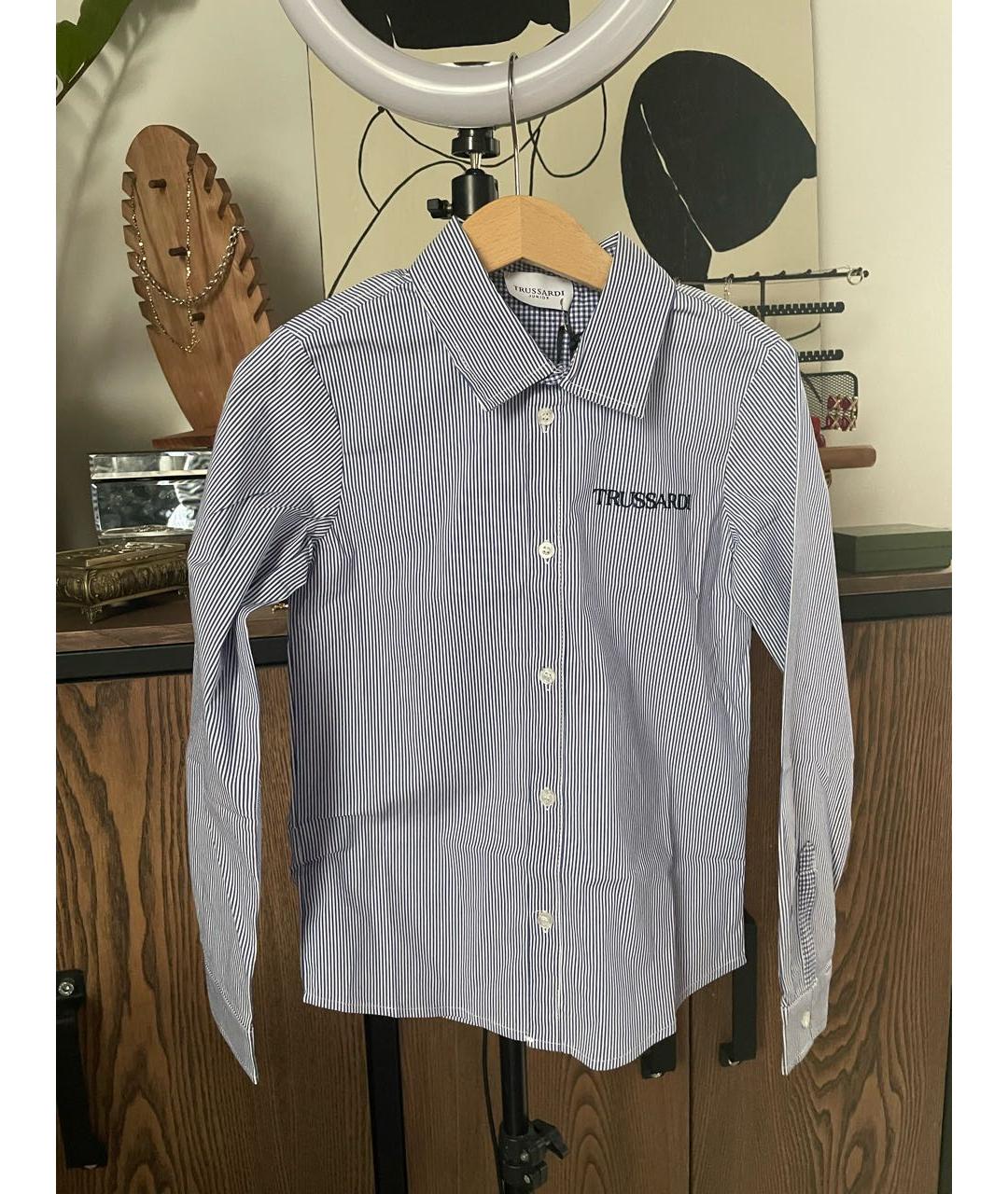 TRUSSARDI Синяя хлопковая детская рубашка, фото 8