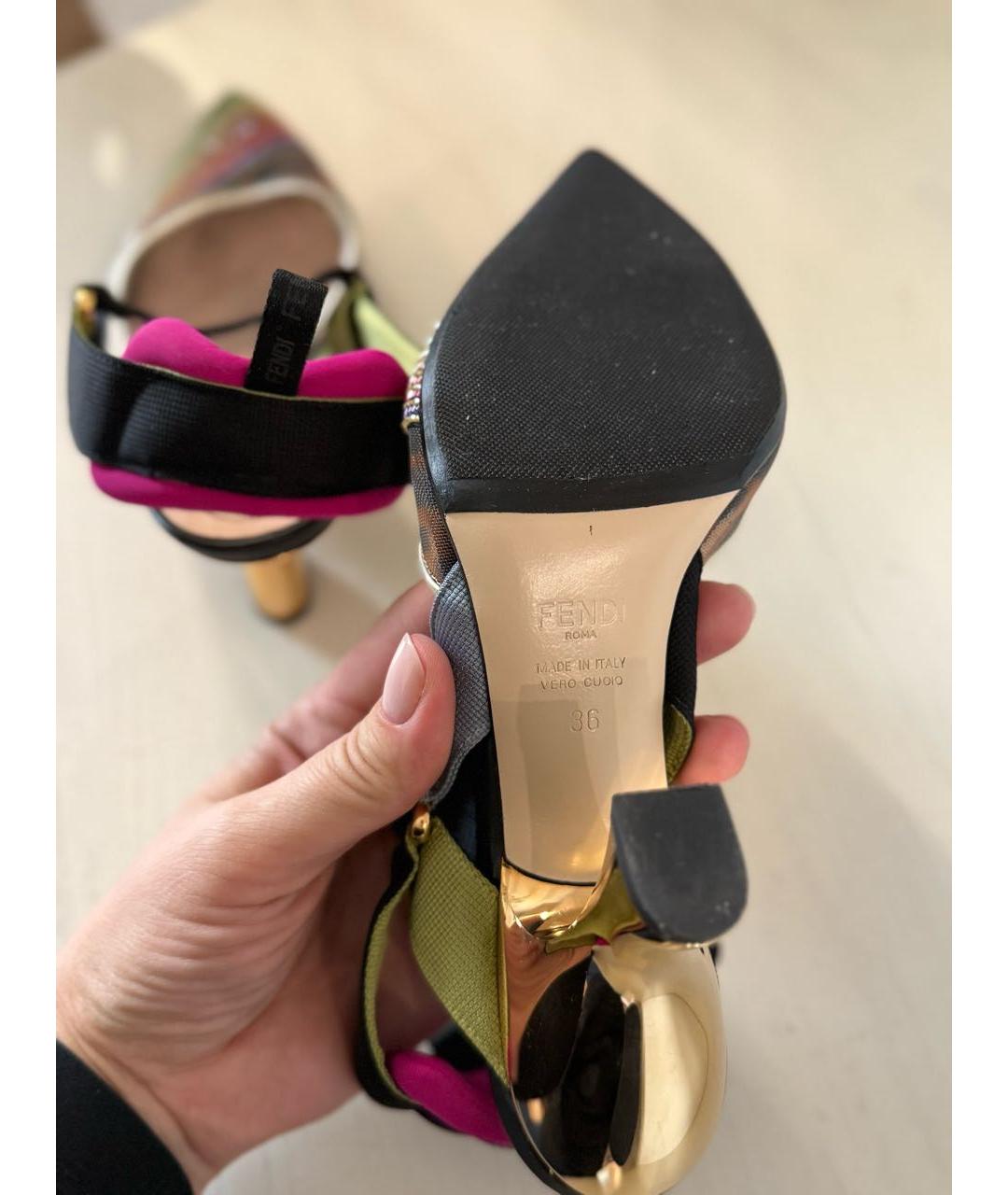 FENDI Мульти босоножки, фото 6