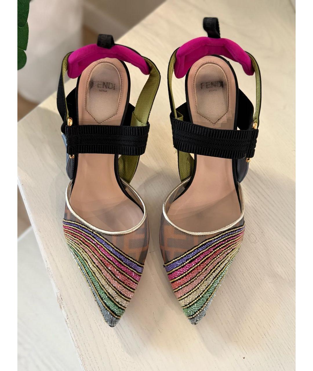 FENDI Мульти босоножки, фото 2