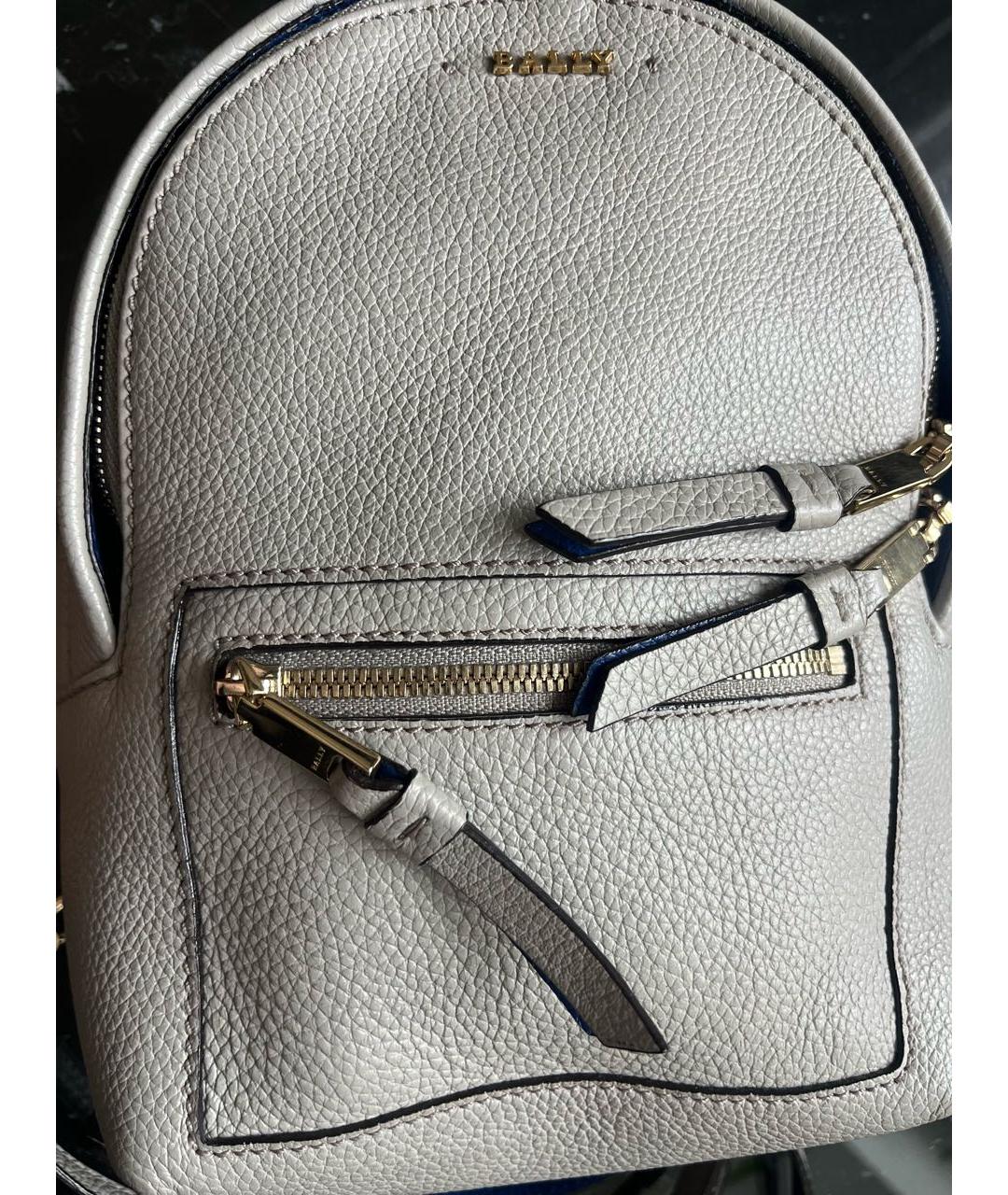 BALLY Серый кожаный рюкзак, фото 5