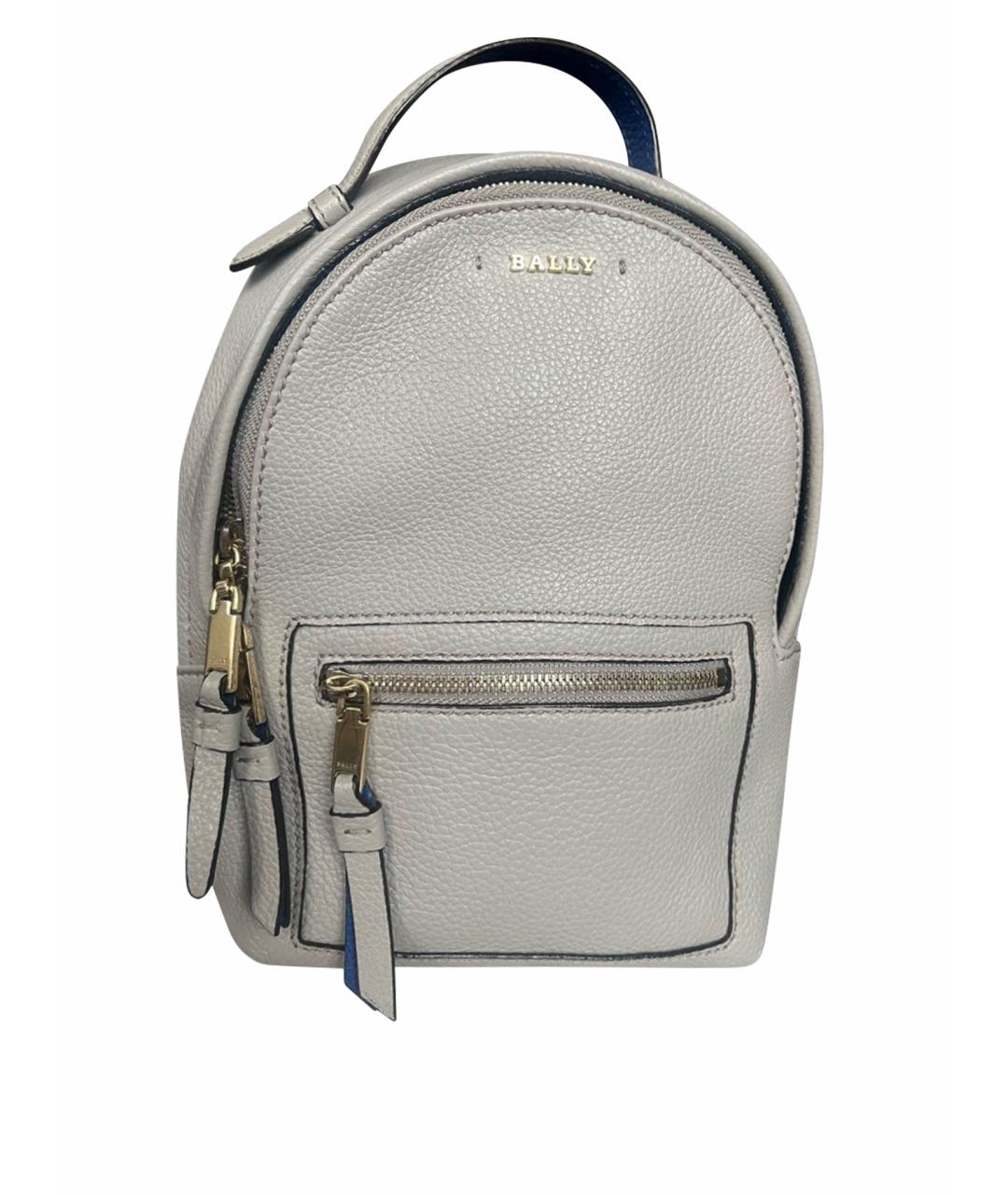 BALLY Серый кожаный рюкзак, фото 1