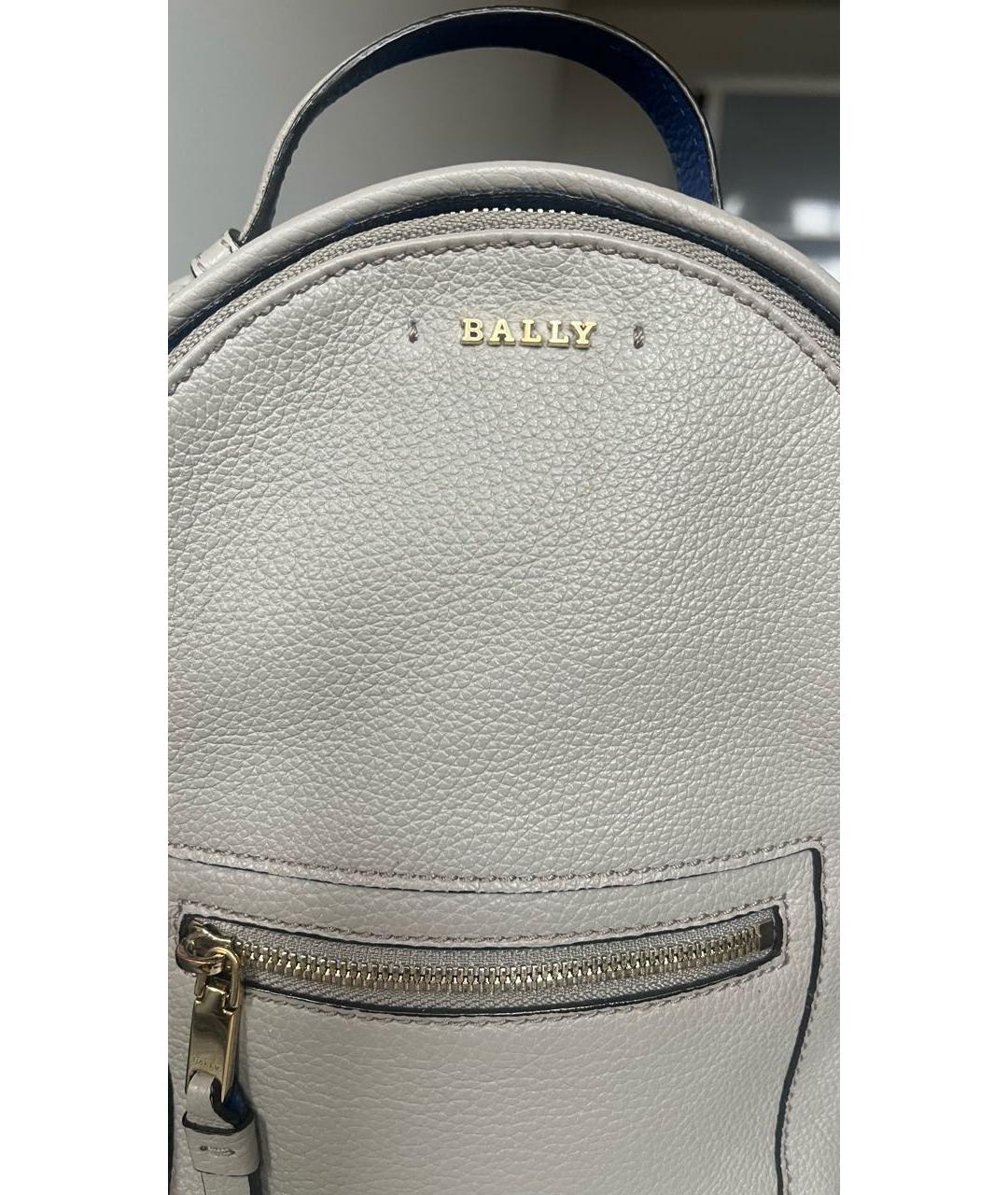 BALLY Серый кожаный рюкзак, фото 7