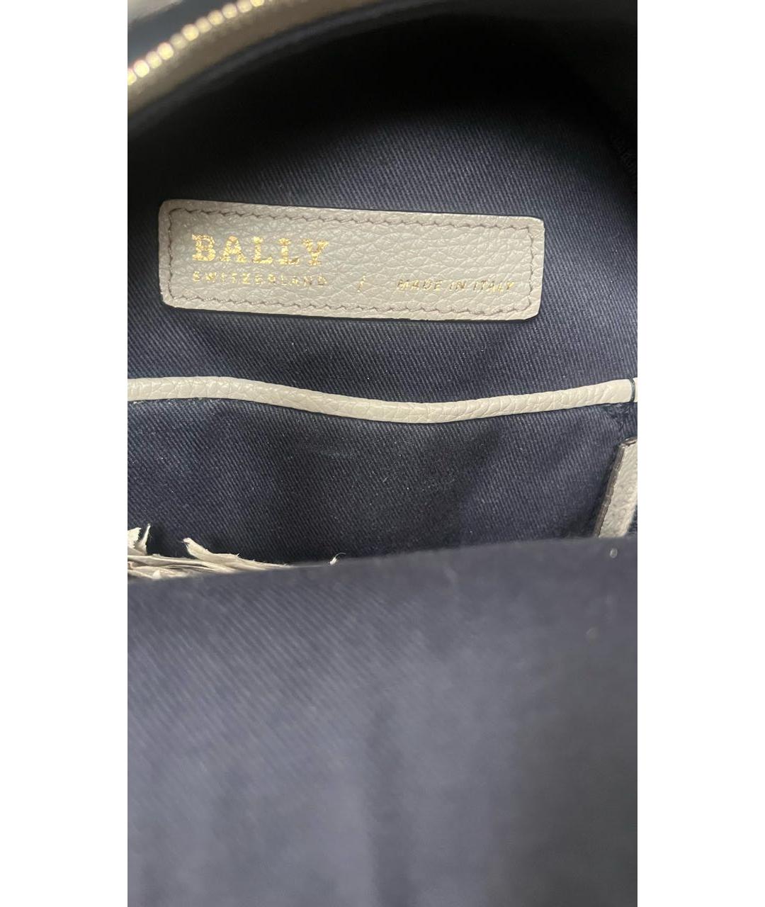 BALLY Серый кожаный рюкзак, фото 4