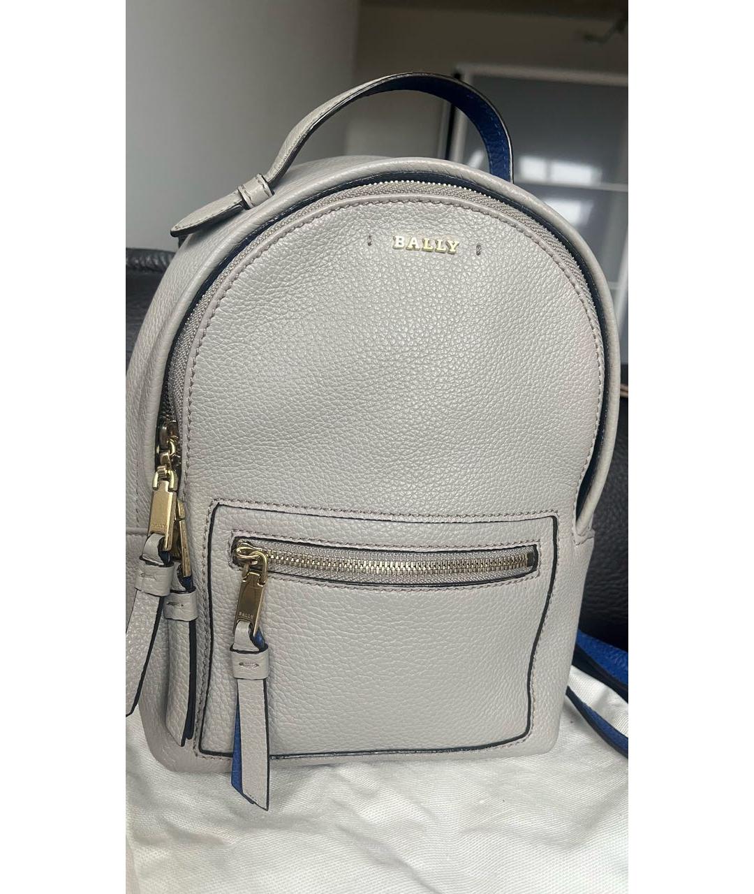 BALLY Серый кожаный рюкзак, фото 9